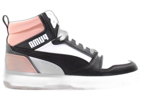 Puma Rebound V6 Mid Black White Pink (GS)