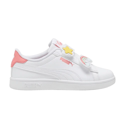 Puma Smash 3.0 V Little Kid 'Badges - White Passionfruit'