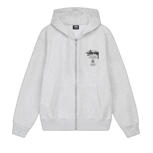 Stussy World Tour Zip Hoodie 'Black'