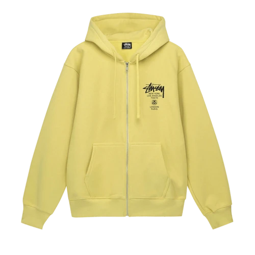 Stussy World Tour Zip Hoodie 'Grape'