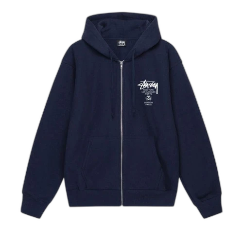 Stussy World Tour Zip Hoodie 'Yellow'