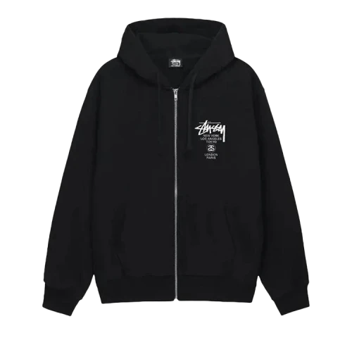Stussy World Tour Zip Hood 'Black'