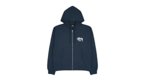 Stussy Stock Seoul Exclusive Zip Up Hooded Sweatshirt Navy