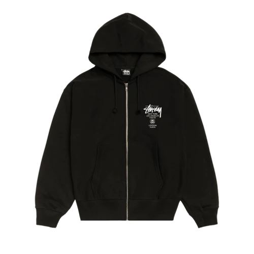 Stussy World Tour Zip Hoodie 'Black'