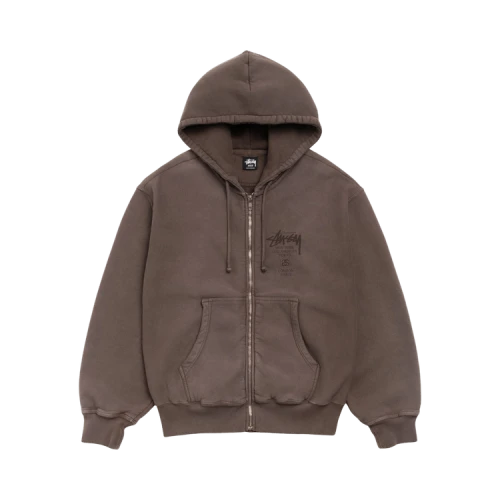 Stussy World Tour Zip Hoodie 'Sun Faded Brown'