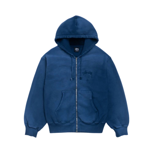 Stussy World Tour Zip Hoodie 'Sun Faded Navy'
