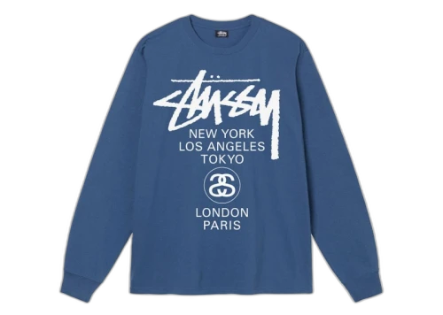 Stussy World Tour LS Tee Midnight (FW22)