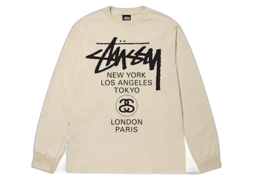 Stussy World Tour L/S Tee Putty