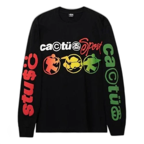 Stussy x Cactus Plant Flea Market Sport Long-Sleeve Tee 'Black'