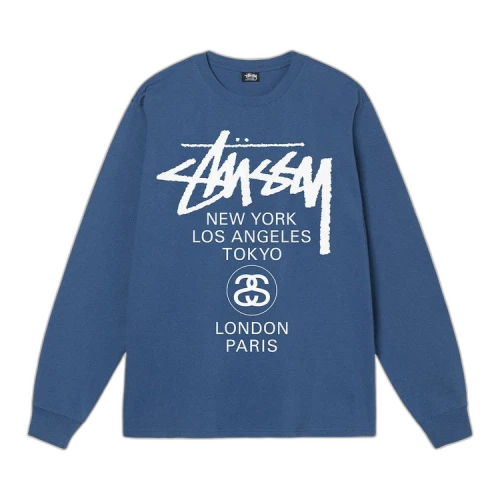 Stussy World Tour Long-Sleeve Tee 'Midnight'