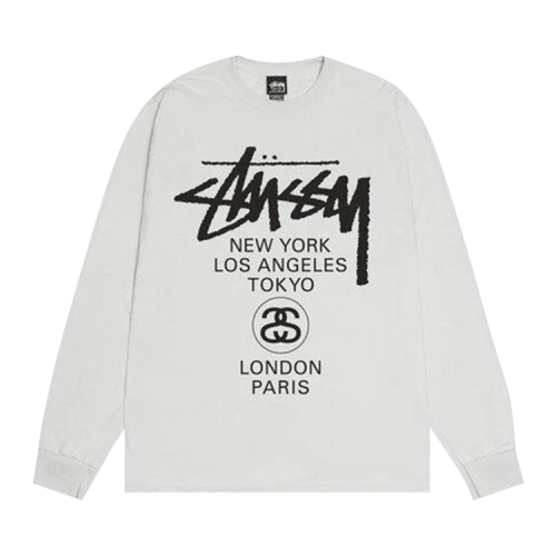 Stussy World Tour Long-Sleeve Tee 'Fog'