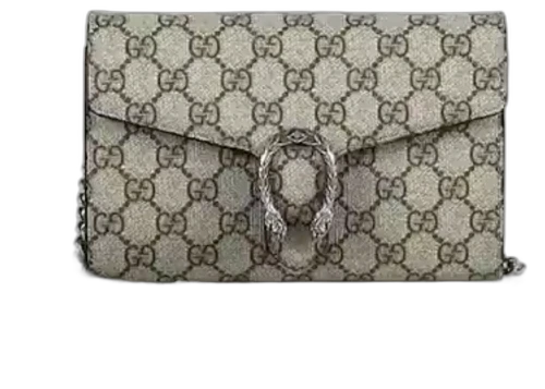 Gucci Dionysus Wallet on Chain GG Supreme (16 Card Slot) Mini Beige