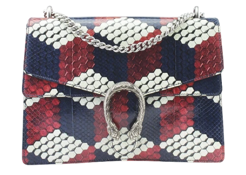 Gucci Dionysus Shoulder Bag Medium Python Red/White/Blue