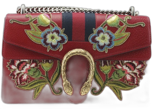 Gucci Dionysus Shoulder Bag Small Floral Embroidered Red