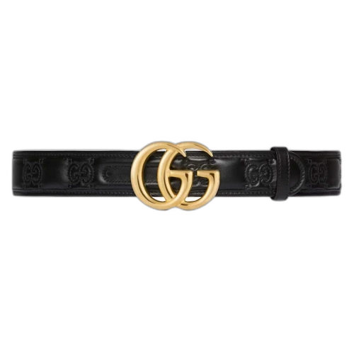 Gucci GG Marmont Matelasse Wide Belt Black