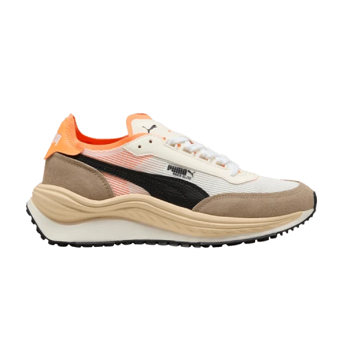 PUMA RIDER ELITE Cushioning Abrasion Resistant Support Low top Running Shoes Unisex Brown White Orange