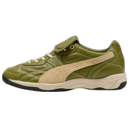 PUMA King Indoor Soccer Shoes Unisex Olive Green Beige