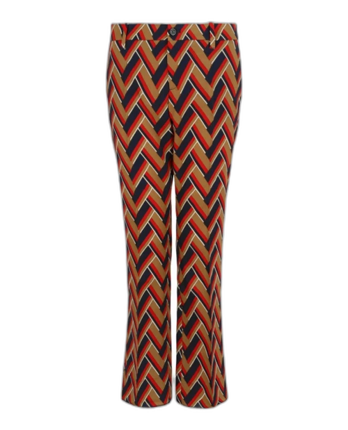 Gucci Geo Printed Boot Cut Pants Print Camel
