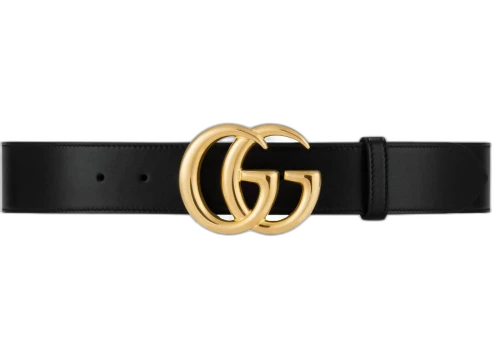 Gucci GG Marmont Belt Shiny Buckle 1.5 Width Black