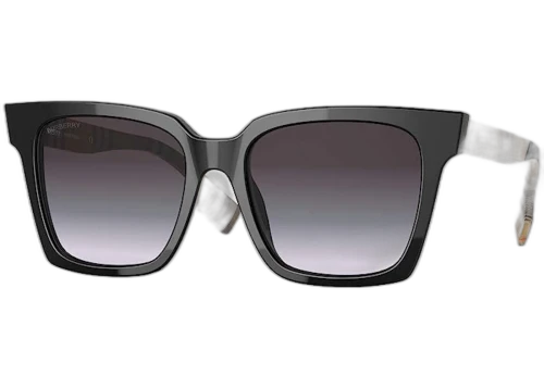 Burberry Sunglasses Maple Square Frame Black Beige Vintage Check (40816711)