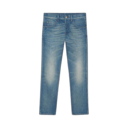 Gucci Embroidered Tiger Head Jeans 'Blue'
