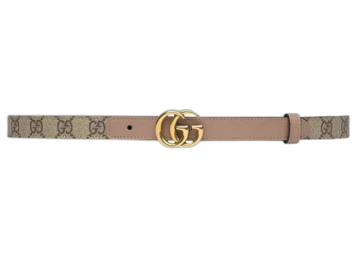 Gucci GG Buckle Marmont Thin Belt Pink/Beige