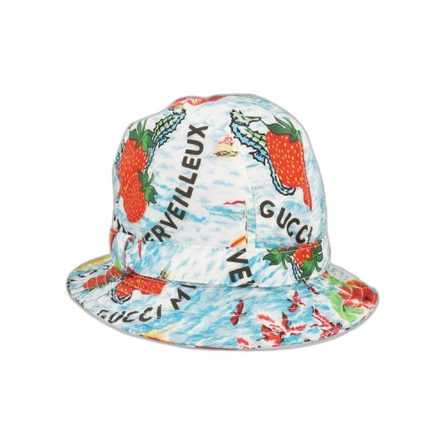 Gucci Kids Printed Bucket Hat 'Light Blue/Red/Multicolor'