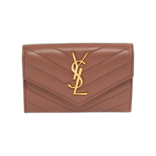 Saint Laurent Monogram Quilted Wallet 'Coral Paradise'
