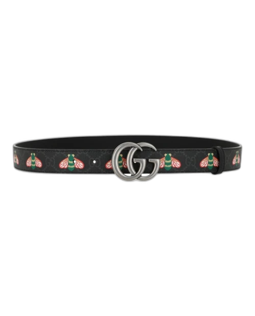 Gucci GG Supreme Bee Belt Black