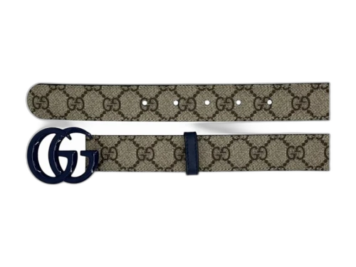 Gucci GG Marmont Belt Beige/Blue