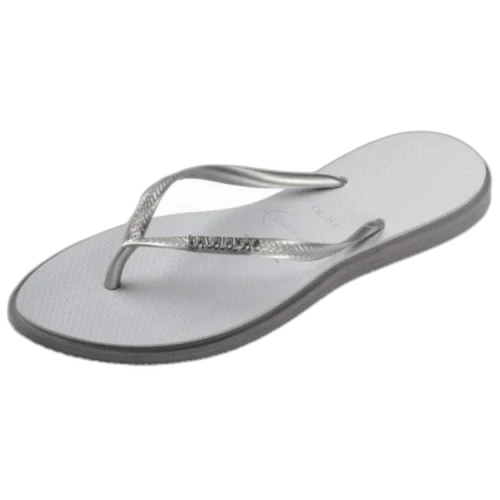 Havaianas Rubber Sole Abrasion Resistant Flip Flops Women's Steel Gray