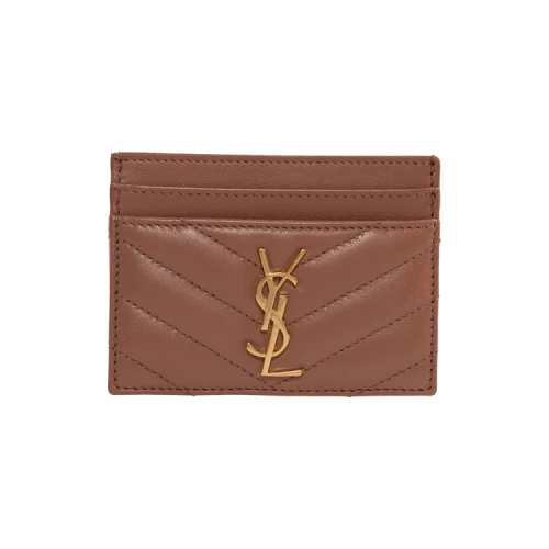 Saint Laurent Cassandre Matelassé Card Case 'Coral Paradise'