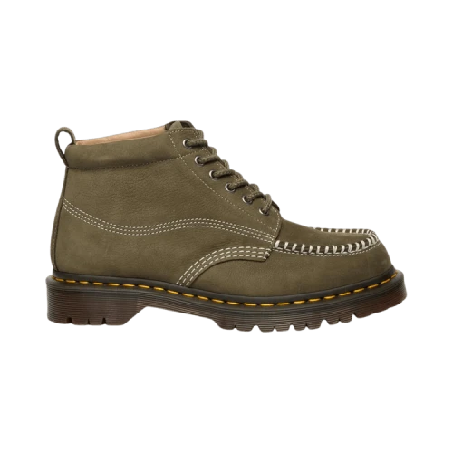 Dr. Martens Lowell Chukka Moc Toe Ankle Boot Olive Green Milled Nubuck