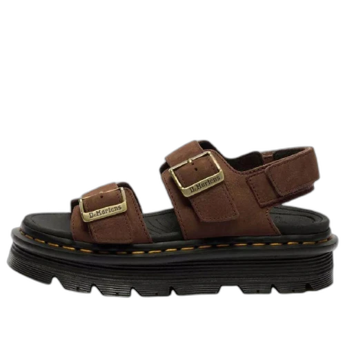 Dr. Martens Zebzag Nubuck Platform Sandals 'Sepia Brown' (Women's)