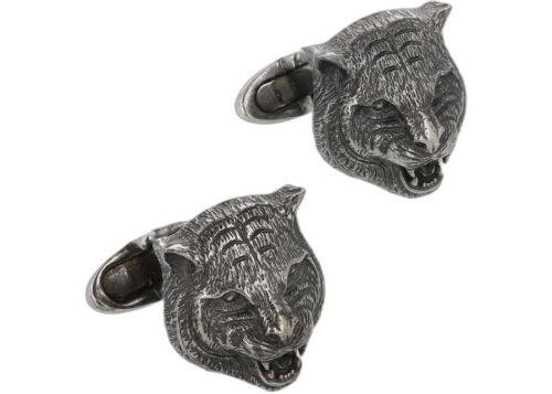 Gucci Tiger Sterling Silver Cufflinks Silver