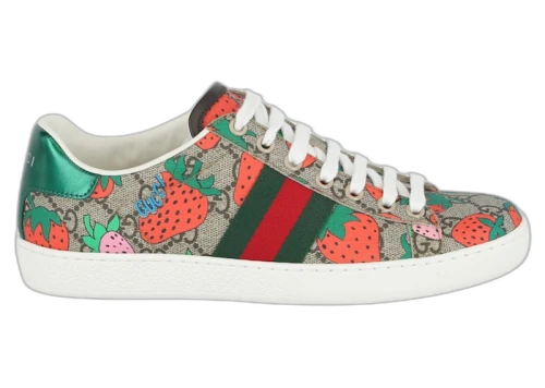 Gucci GG Supreme Ace Strawberry Sneakers Beige Multi (Women's)