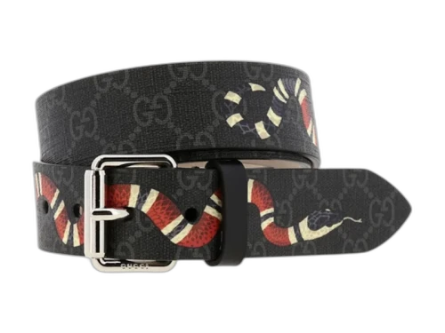 Gucci Kingsnake Print Belt Black/Red