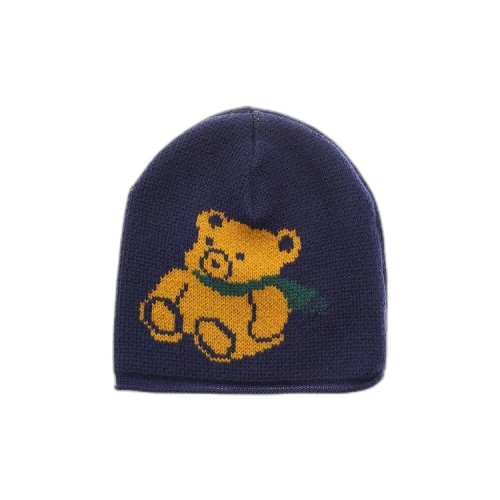 Gucci Embroidered Teddy Bear Wool Beanie 'Navy'