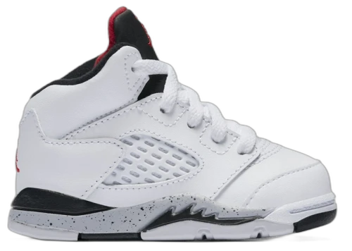 Jordan 5 Retro White Black Matte Silver University Red (TD)