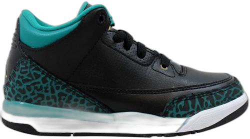 Jordan 3 Retro Black Metallic Gold Rio Teal (PS)