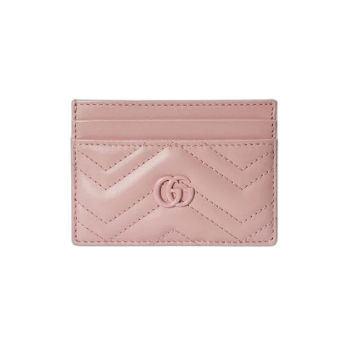 Gucci GG Marmont Matelasse Card Case Light Pink