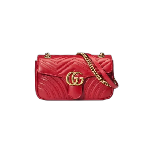 Gucci GG Marmont Small Matelassé Shoulder Bag 'Red'