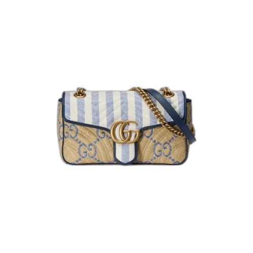 Gucci Marmont Matelassé Shoulder Bag 'Beige/Blue'