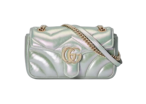 Gucci GG Marmont Small Shoulder Bag Green Iridescent