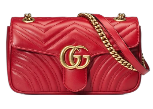 Gucci GG Marmont Small Matelasse Bag Hibiscus Red