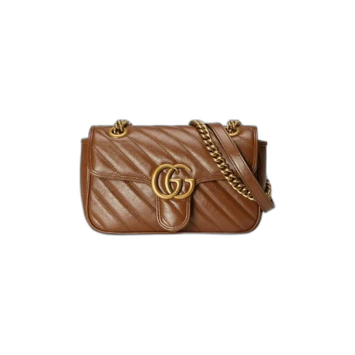 Gucci GG Marmont Mini Matelassé Shoulder Bag 'Brown'