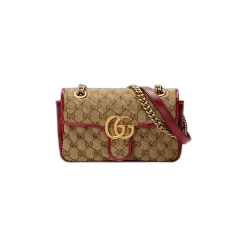 Gucci GG Marmont Mini Bag 'Beige/Ebony/New Cherry Red'