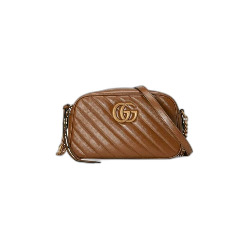 Gucci GG Marmont Small Matelassé Shoulder Bag 'Brown'