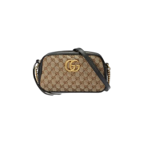 Gucci GG Marmont Small Shoulder Bag 'Beige Ebony/Nero'