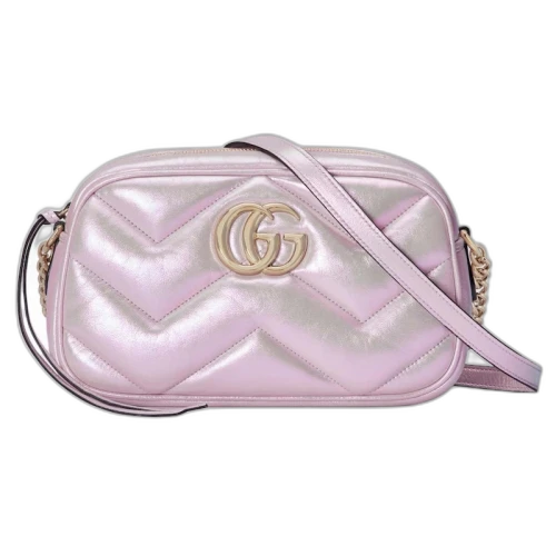 Gucci GG Marmont Small Shoulder Bag Pink Iridescent